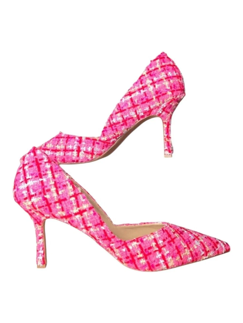 Ann Taylor Womens Pink Charm Tweed Point Toe Azra Pumps Heels Size 9